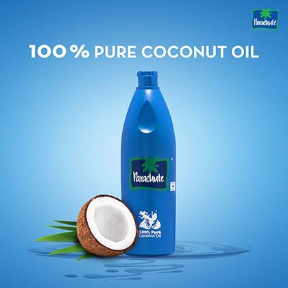 Parachute 100 % Pure Coconut Oil, 600 Ml (bottle) - Medanand