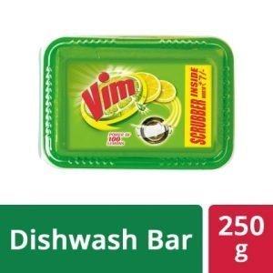 Vim Lemons Dishwash Bar Free Scrubber 250G