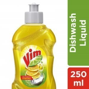Vim Dishwash Liquid Gel Lemon 250ml Bottle