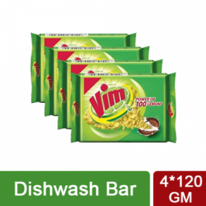 Vim Lemon Power Dishwash Bar, Pack of 4